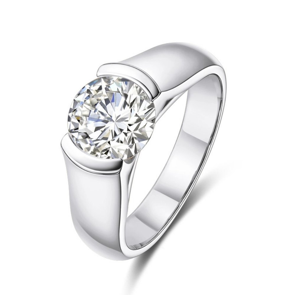 Certified 2 ct. t.w. Moissanite Diamond Engagement Ring NEW - Picture 12 of 16